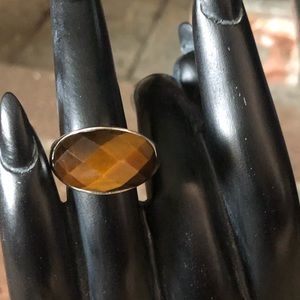 Tiger Eye Faceted Ring